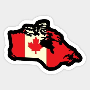 Canadian Flag Map and Leaf Sticker